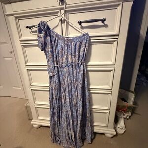 Elegant Blue Off-Shoulder Dress